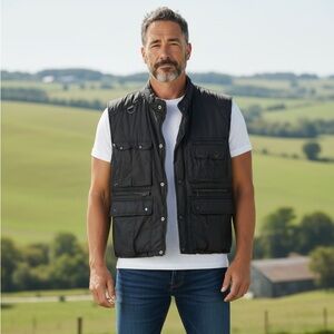 Vintage Lamigo Flannel Lined Black Hunting Vest Men’s Large